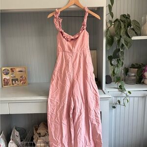 Elegant Pink Ruffled Women's romper